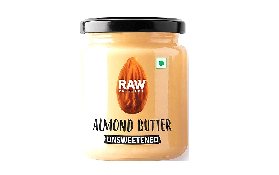 Raw Pressery Almond Butter, Unsweetened    Glass Jar  200 grams